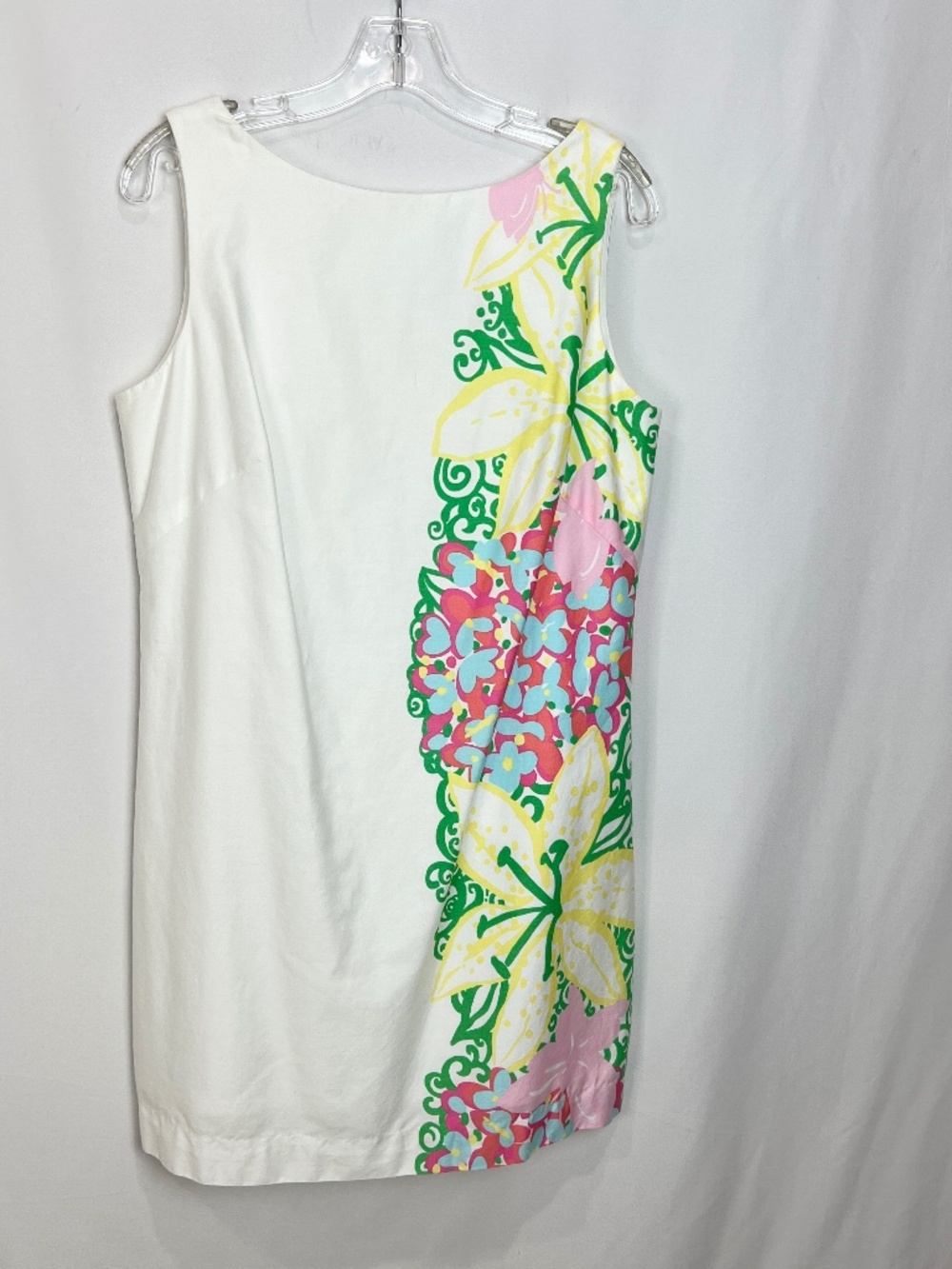 Lilly Pulitzer Margot shift Dress White/ Side Floral Size 12